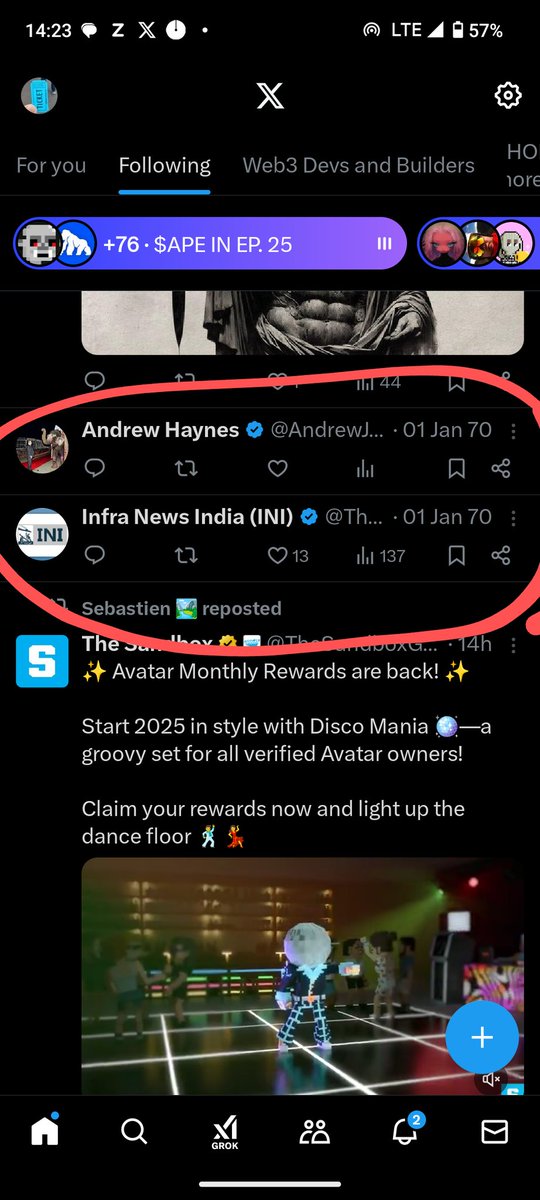 aheesh's tweet photo. @Support I am seeing multiple posts with time stamp as 1st Jan 1970 and the post is blank.checkout these attachments. Posting it to support as was recommended by @grok https://t.co/Fu55dXmX1a