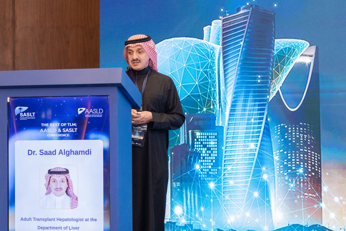 sasltksa's tweet photo. Dr. Saad Alghamdi is presenting a talk on update on Liver Transplantation. 

@sasltksa
@AASLDtweets
#TLM 
#SASLT
#AASLD https://t.co/AJFBEDVl1P