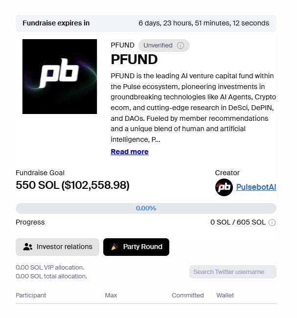 the100xstory's tweet photo. It's really happening! @PulsebotAI has launched on @daosdotfun ! I'm looking forward to be part of this fundraise! Hoping you verified your profile and have pool party soon

@daosdotfun @PulsebotAI https://t.co/JSdUivd5F2