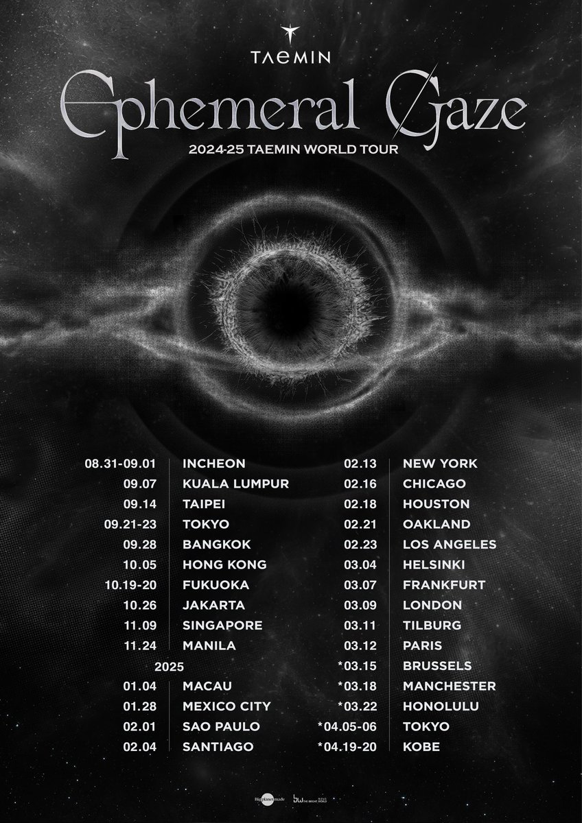 TAEMdoku's tweet photo. THEY ADDED MORE DATES TO TAEMIN'S TOUR
March 15 Brussels
March 18 Manchester
March 22 Honolulu
April 5 &amp; 6 Tokyo
April 19 &amp; 20 Kobe https://t.co/izHFY2QDpQ