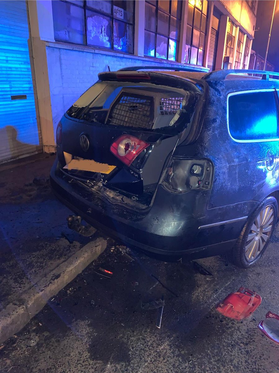 WMFSAston's tweet image. BRV attended an RTC where a car hit a parked vehicle. A dog was found locked in the boot, silent through the night in freezing temperatures. Crews rescued her, and she'll be cared for by police for the night. Please don’t leave animals in extreme cold, and drive carefully!