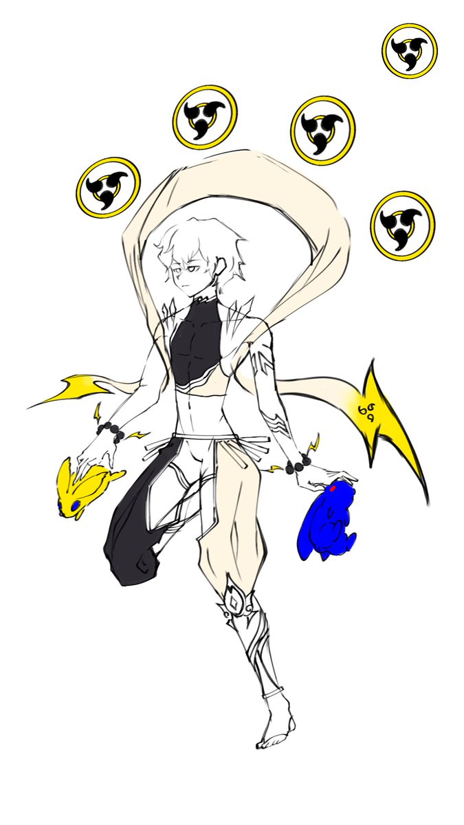Aoi_Fubuki_'s tweet photo. New drawing: raijin https://t.co/nzYBoAUpoq