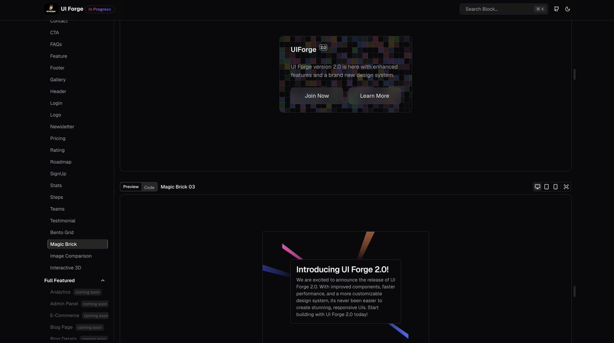 Sagar__Dev's tweet image. 🎉 UIForge – The Open-Source UI Powerhouse for Stunning, Responsive Web Interfaces! Built with Next.js, TypeScript, Shadcn/ui, and Framer Motion.

 ui-forge.vercel.app 

Share it with your developer friends so that they can build startups quickly.
Thanks
#startup #websites