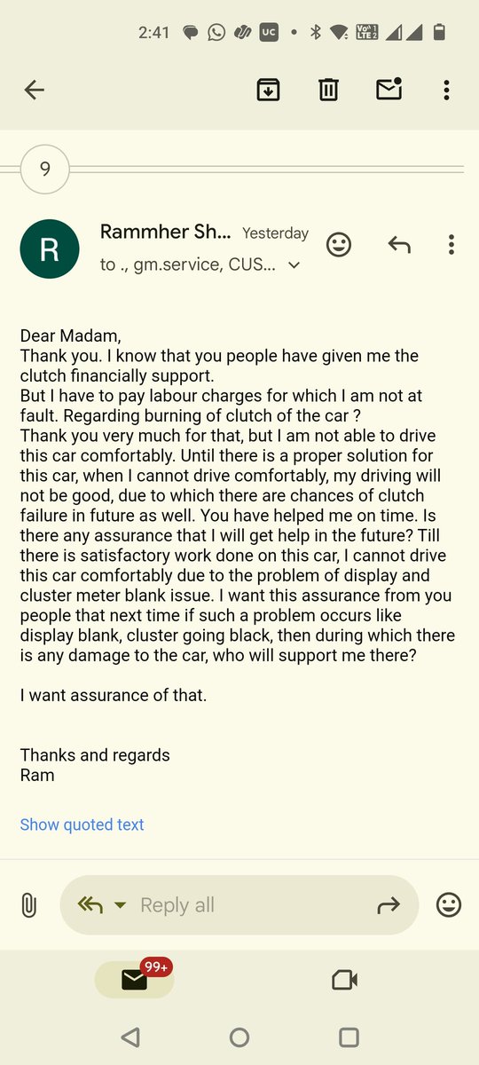 rammhersharma's tweet photo. @18002096006 @anandmahindra @18002096006  Sir please help me 🙏 over team not responding https://t.co/w1XQd5vW7n
