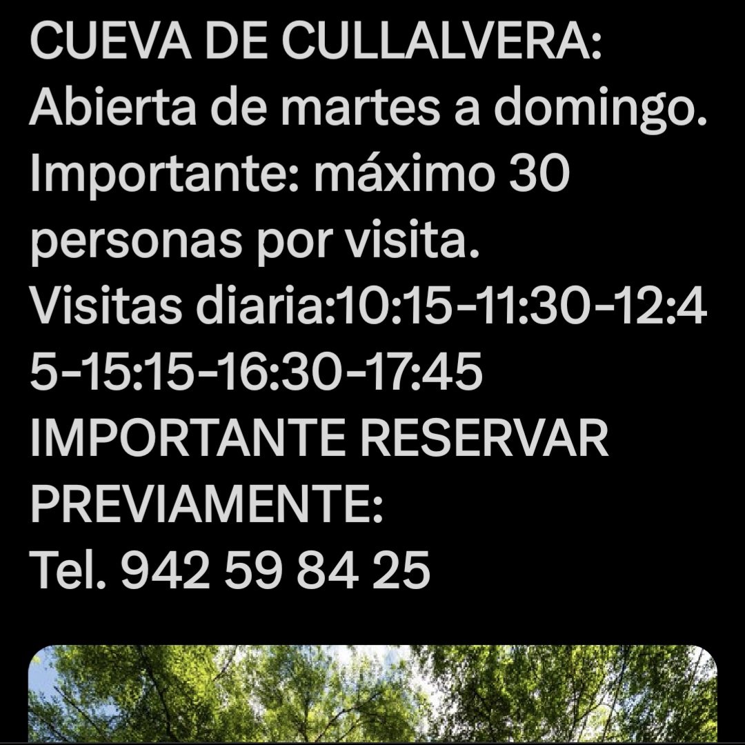 HOY Y MAÑANA DOMINGO VISITAS A LA CUEVA DE CULLALVERA CANTABRIA