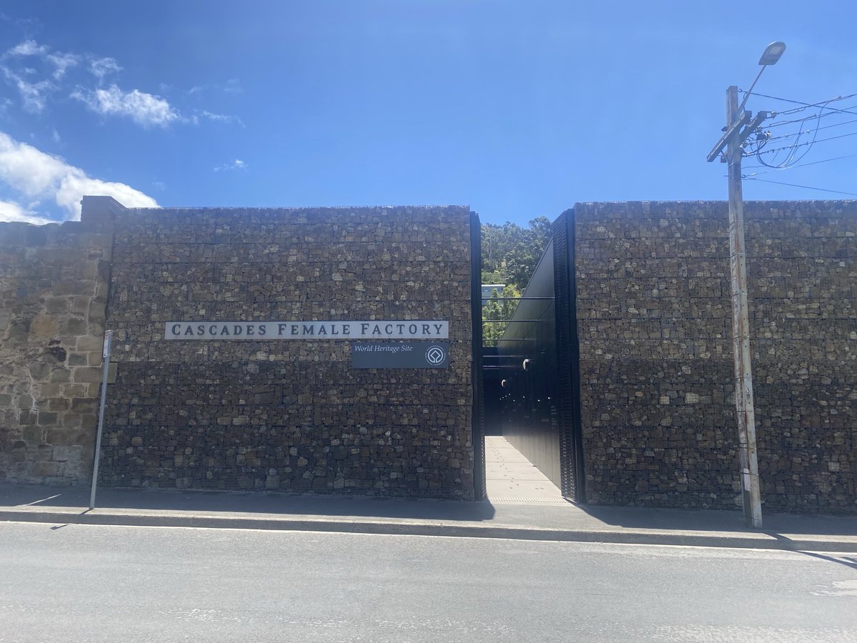 MichelleHoctor1's tweet photo. Had a chance to travel to Tasmania recently &amp; visited ⁦@monamuseum⁩ &amp; ⁦⁦@unescowhc⁩ Cascades ⁦⁦@FemaleFactory⁩ site, a 19th-c workhouse built to reform female convicts inc. from Ireland. R. Gillespie’s “Footsteps” memorial is stunning. https://t.co/J1NgUCVIut