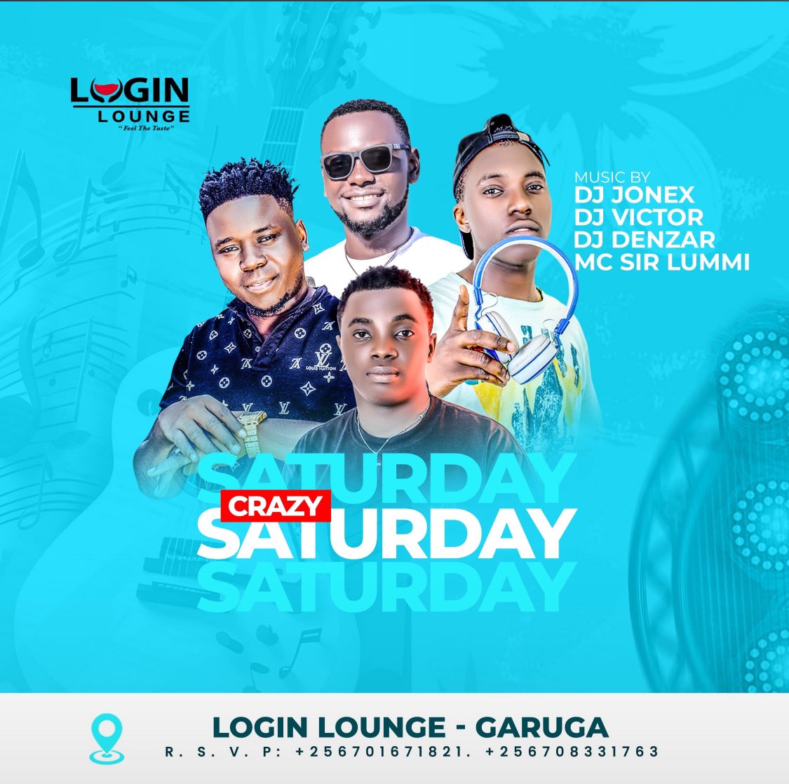 McKhataUg's tweet photo. Crazy Crazy ! #CrazySaturday @loginlounge - Garuga, Entebbe | With Yours Truly DJ Jonex, DJ Victor, DJ Denzor, Mc Sir Lummi, Mc Khata | Come let’s have a great time filled with fun and memories!
See You’ll Tonight
#FeelOurTaste
#BeyondExpectations https://t.co/VkUSpkg00J