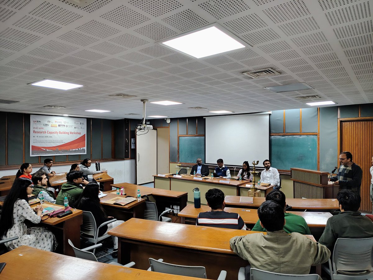 NirmaUniTweets's tweet photo. Nirma Uni hosts a Research Capacity Building Workshop under the SPARC-UKIERI project, uniting top institutions from India & UK to promote sustainable construction.
#NirmaUniversity #UKIERI #ResearchWorkshopย #CivilEngineering #Innovation #Ahmedabad #Gujarat #Nirma #NirmaUni https://t.co/SKGGlOKUsF