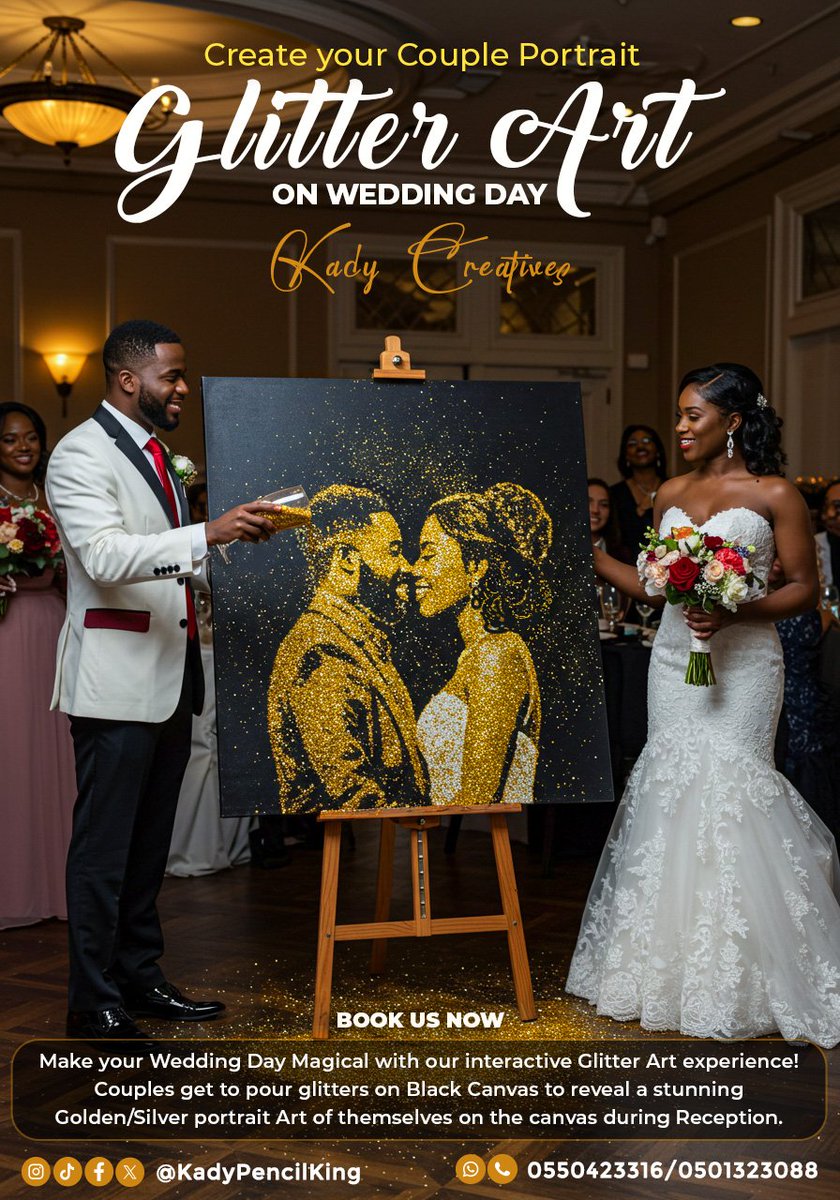 kady_pencil's tweet photo. Book us to Create your Wedding Art on your Wedding Day #wedding #ghanawedding #glitterart #stonebwoy #ghana #mahama https://t.co/xwTiNkpFsI