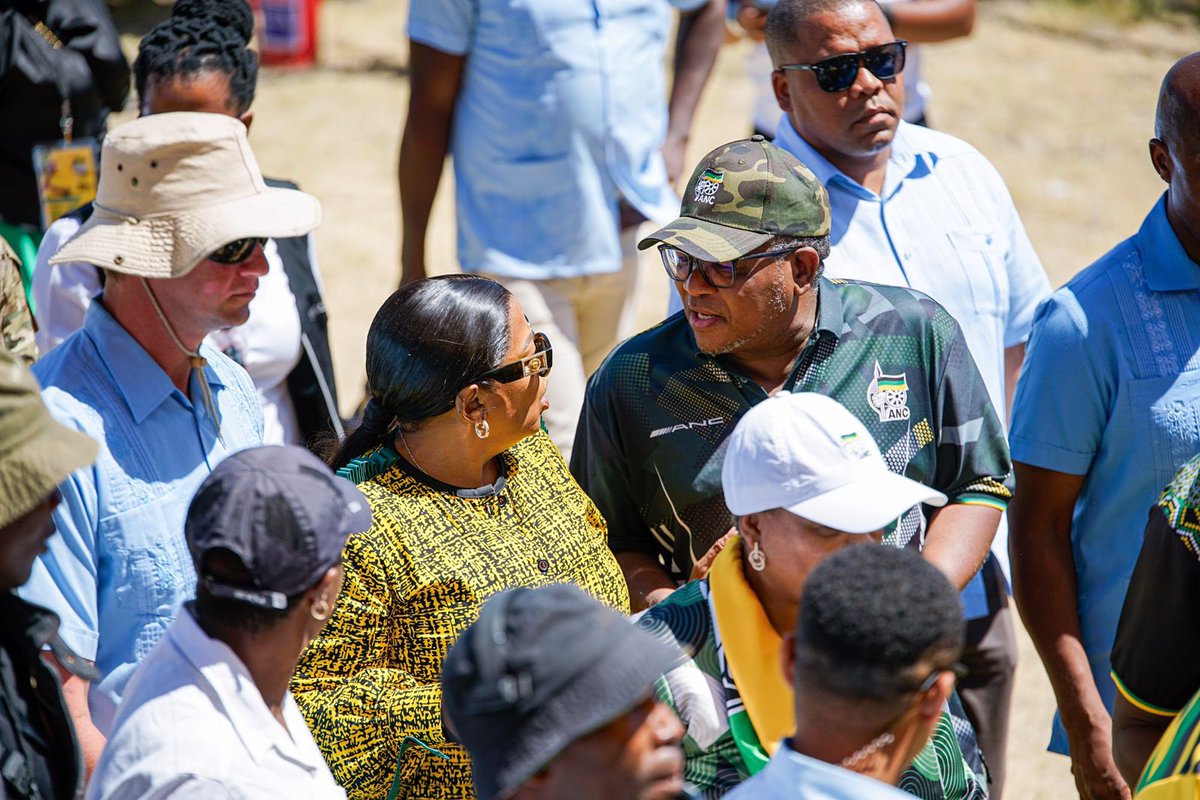 MYANC's tweet photo. ANC President, Comrade Cyril Ramaphosa has officially arrived at #MandelaParkStadium to deliver the highly anticipated #ANCJan08Statement. 

#ANC113Anniversary https://t.co/wt17UlH32g