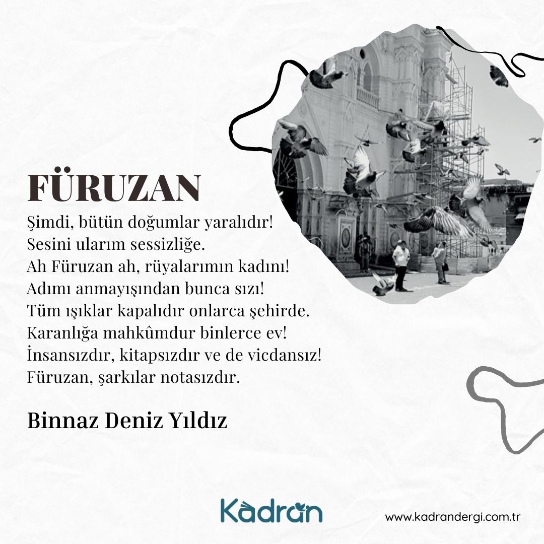 kadrandergi's tweet photo. Binnaz Deniz Yıldız - Füruzan

| Kasım-Aralık 2024 / Dize

(https://t.co/h5rTTIhKm0)

#kadrandergi #dergi #kültür #sanat #edebiyat #kasım #aralık https://t.co/nugHOOe9me
