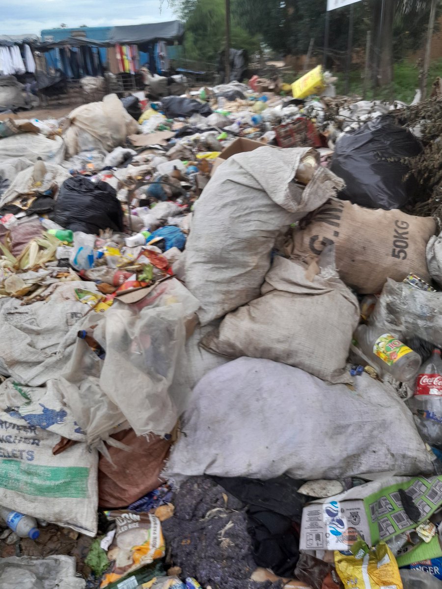 Patumagoth's tweet photo. @CityofBulawayo @DavidColtart Please do something. This is Sekusile shopping Centre in Nkulumane. This is not just about land pollution but health risks as well. We have vendors selling food next to this dump site and its not healthy.

#cleanupbyo #pickupthetrash https://t.co/bAcGbdwWGN