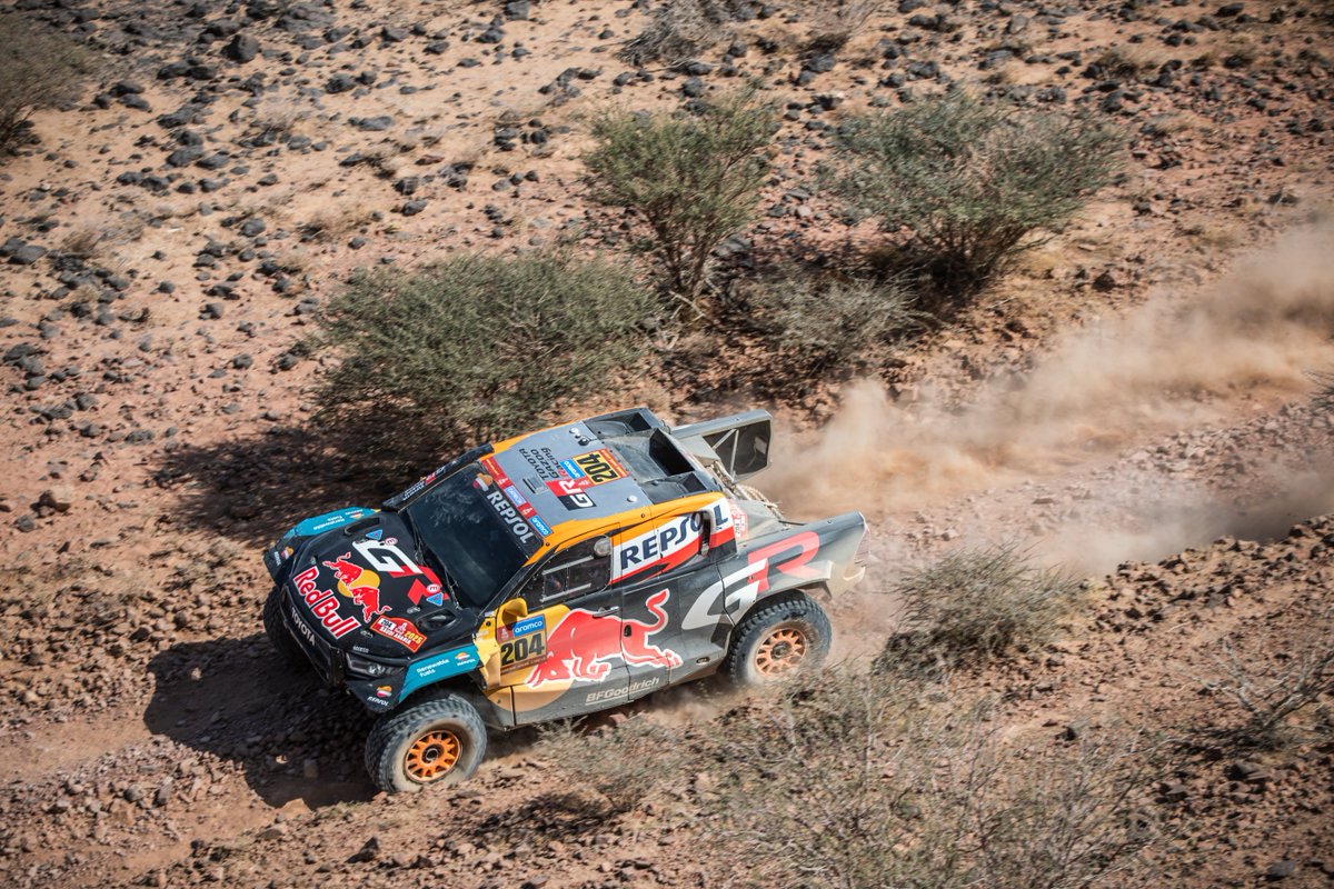 ToyotaCFAOKE's tweet photo. Stage 4 was a true test of grit and determination—watch the highlights and see how Toyota’s legendary Quality, Durability, and Reliability are conquering the desert: https://t.co/bDyEmknAf6 #BringingBackTheWin #TGR #QDR #DakarRally https://t.co/jhUsXBkTTm