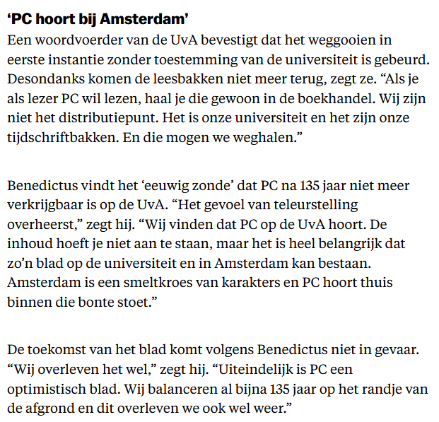 propriacures's tweet photo. De UvA is duidelijk: het is hún universiteit, niet die van de studenten. Vandaag is in Het Parool te lezen hoe en waarom wij uit de bakken verdwenen. https://t.co/pjMEdmoAJd