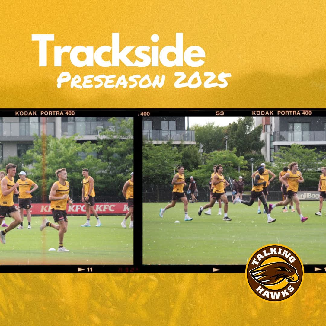 First blog post for 2025, Talking Hawks Take Five after watching the Hawks on the track back on Thursday. 

Tim gives us his five takeaways from training, writing that the excitement and electricity was certainly in the air as the Hawks took to the park for the first time in