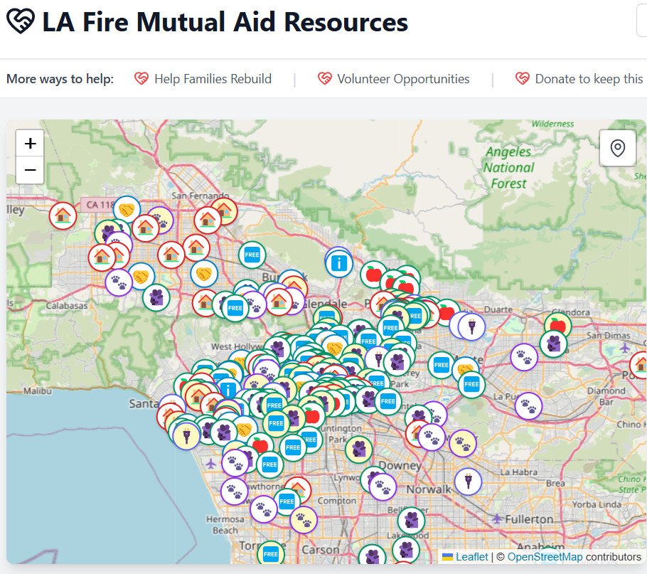 Todas las sociedades tienen puntos de fuga. Depende de dónde se ponga el foco del discurso. Cuántas veces has escuchado que en EEUU no hay mucho que rascar?

En Los Ángeles, centenares de puntos de apoyo mutuo entre los afectados por los incendios.

👉fireaid.info