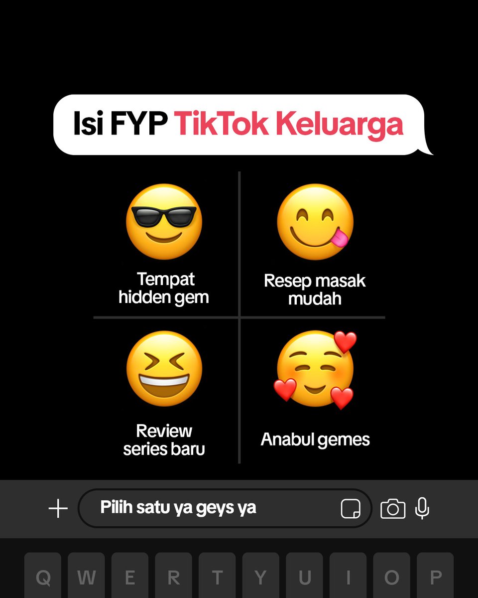 Komen emoji jawabanmu 🫶

Dan jangan lupa pastiin remaja kita dapet konten yang sesuai dengan umurnya di FYP TikTok pakai ✨Filter Kata Kunci Video✨ biar remaja bisa nikmatin TikTok sesuai umurnya.

Yuk, #SalingJaga dan dukung keamanan remaja di TikTok! 🤝

#TikTokIndonesia