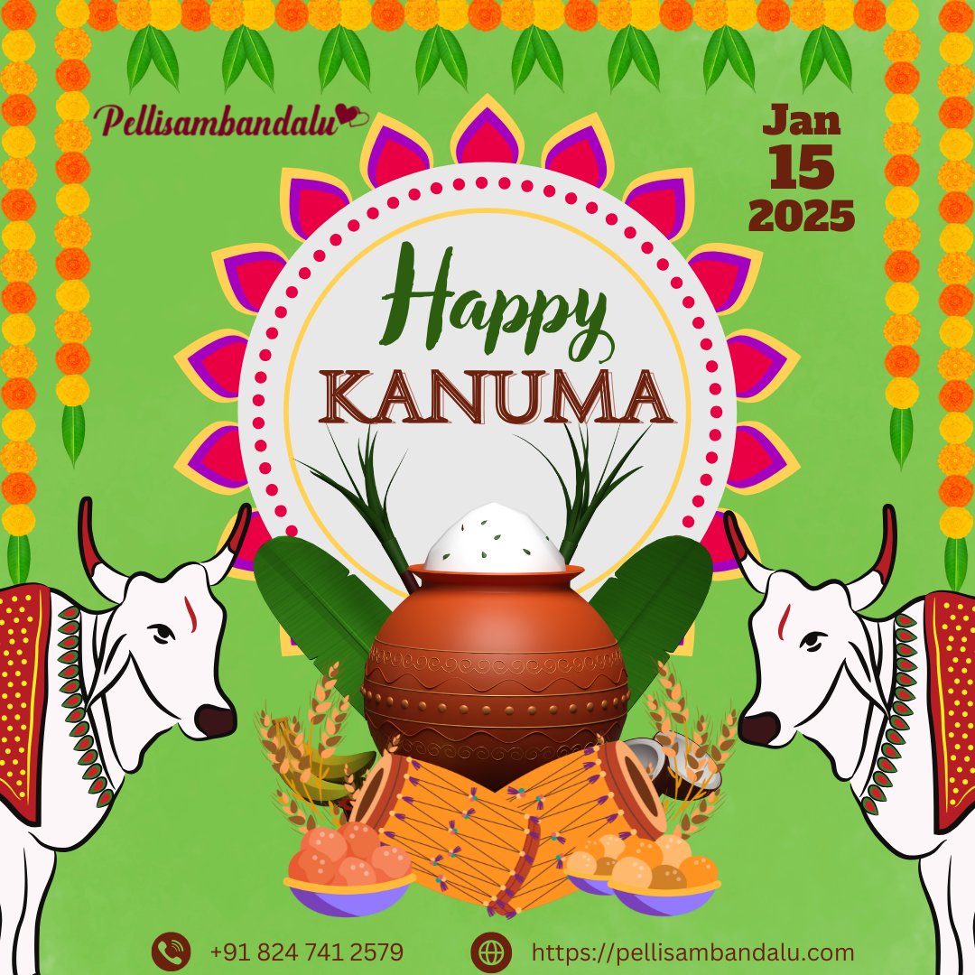 PELLISAMBA27907's tweet photo. "May the festival of Kanuma bring you joy, peace, and prosperity. Wishing you and your family a very Happy Kanuma!"
👉Visit our webiste https://t.co/s4sHGmnihW 👉Email ✉️ : Customercare@pellisambandalu.com 👉Call us📞 : 8247412579 👉 Location📍 : Hyderabad
#HappyKanuma #Kanuma https://t.co/QZb0XQXUL2