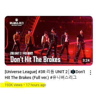 Kaieri_58ver's tweet photo. DON'T HIT THE BRAKES hitting almost 200k views in 17 hours😊💯💯
#UniverseLeague #VoteJL #VoteTeamRhythm https://t.co/3ENsn0Ph9d