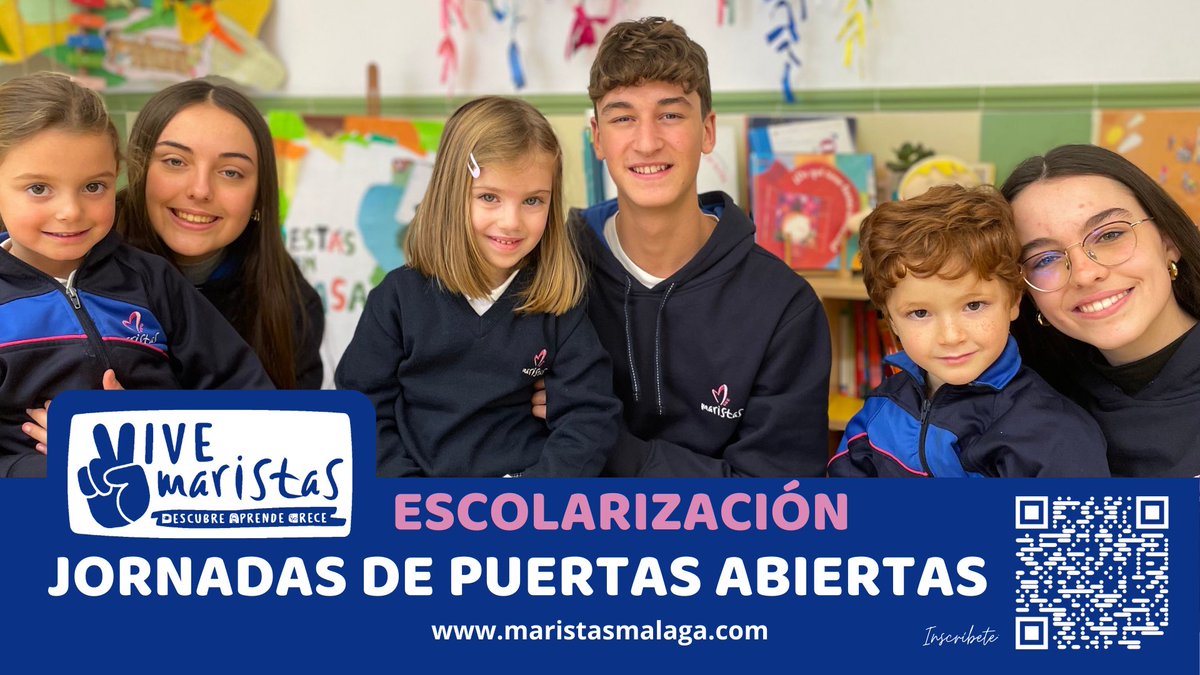 🔜🚪JORNADAS DE PUERTAS ABIERTAS. Conoce nuestra propuesta educativa:
✨ BACHILLERATO: 🗓️ jueves 30 de enero a las 17.00h.
✨INFANTIL: 🗓️ martes 11 de febrero a las 17.00h.

Inscríbete en maristasmalaga.com

#ViveMaristas #masqueaulas