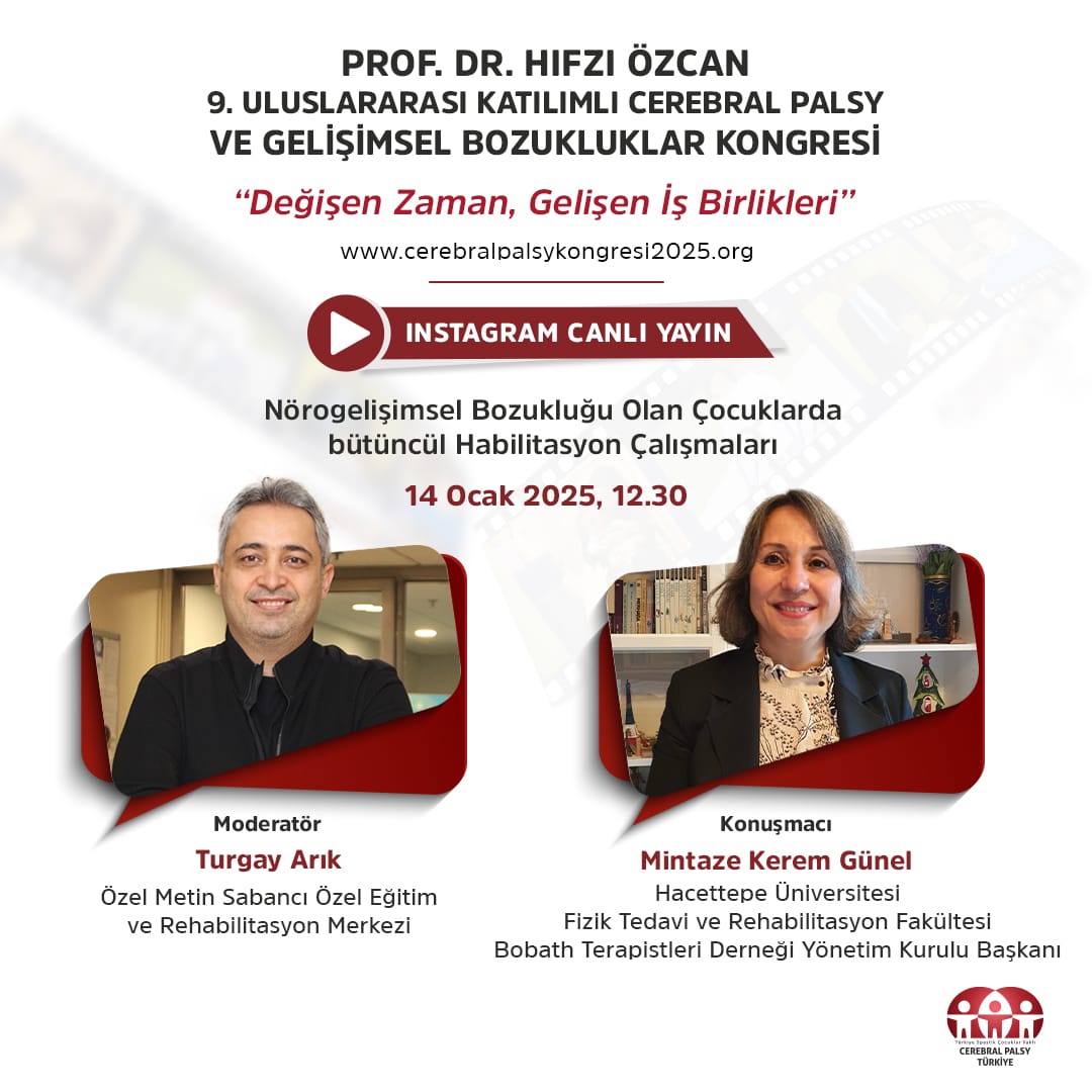 BobathNDT's tweet photo. 'Nörogelişimsel Bozukluğu Olan Çocuklarda bütüncül Habilitasyon Çalışmaları' konulu instagram canlı yayınına Bobath Terapistleri Derneği Yönetim Kurulu  Başkanımız Prof. Dr. Mintaze K. Günel katılım sağlayacaktır. https://t.co/4uBNbWIB5M
