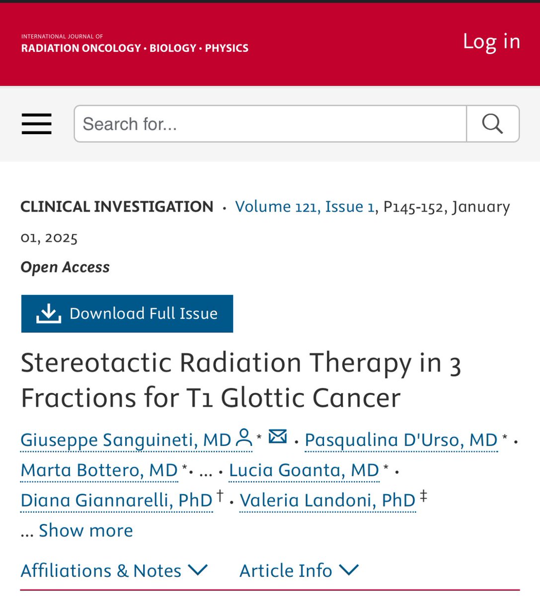 gusviani's tweet photo. 🎙️Can we revolutionize glottic cancer treatment in just 3 fractions? 🤔 @OncoAlert 
🎯 Objective
Evaluate the safety and efficacy of SBRT (36 Gy/3 fractions) for T1 glottic cancer
🛠️ Methods
•Design: Prospective phase I/II study, 33 👥
•Treatment: Affected cords received 36 Gy; adjacent areas, 30 Gy
•Endpoints: Local control, toxicity, and voice quality.
📊 Outcomes
•Local control: 100% at 4 y😱
•Toxicity: 24% developed late grade ≥3 toxicity, including necrosis🥶
•Voice Quality: Improved by 6 mo post-treatment🤞
🏁 Conclusion
SBRT offers excellent control but late toxicity (especially in smokers) is a concern. Dose ⬇️ and 👥 selection are key❗️