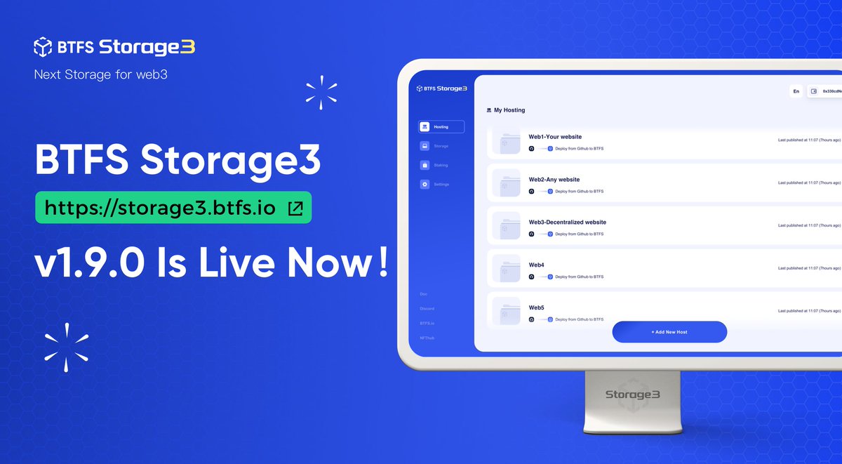 BitTorrentCN's tweet photo. 📢 #BTFS Storage3  v1.9.0现已发布！

此次更新包括：
💰优化钱包签名登���：提升了钱包登录的便捷性和安全性，让您的账户更加安全。
🔏部��功能开放：所有用户现在都可以访问和使用部署功能，无需任何限制。

🌐访问站点：https://t.co/EQOwfmKVCR https://t.co/WkRIMegnTO
