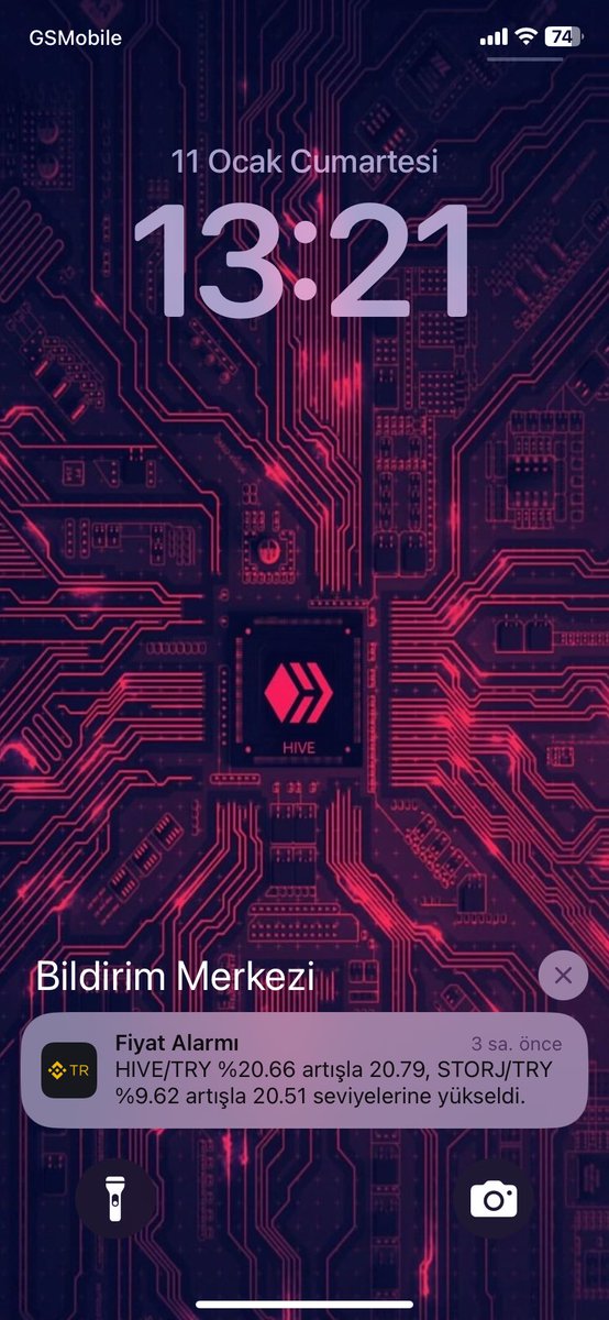 #Hive rocks everyone! I got this notification this morning and it made my day. For those who doesn’t know Turkish it says Hive price go up %20 🚀😎 #HIVE $Hive