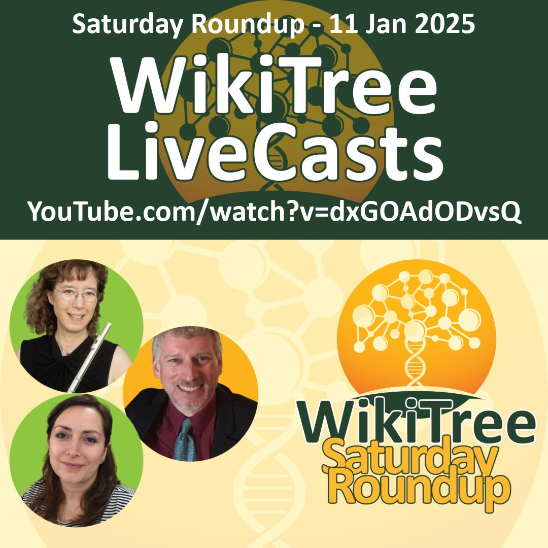 WikiTreers's tweet photo. Tune in at 10 AM EST for another WikiTree #SaturdayRoundup
https://t.co/KuIUwh0W5K
#QuestionOfTheWeek #ConnectionFinder #12Photos #52Ancestors
#CollaborativeGenealogy https://t.co/3RHkDv29GS
