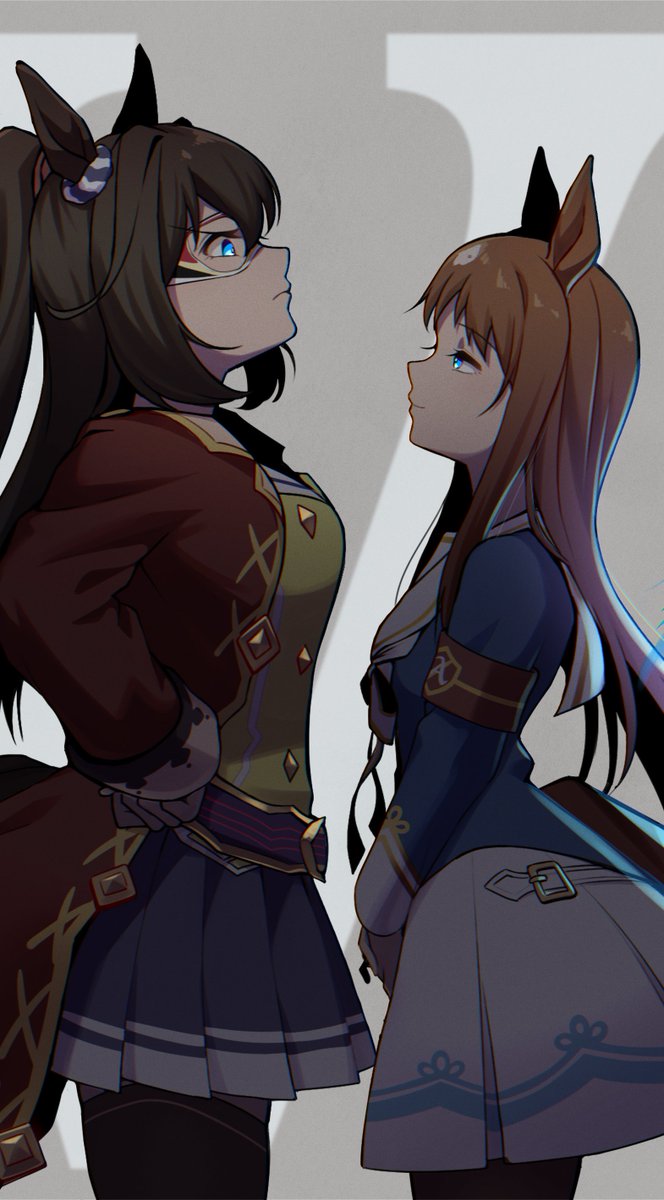 ウマ娘「#ウマ娘#エルコンドルパサー #グラスワンダー ※クリック推奨(再掲) 」|Kたのイラスト