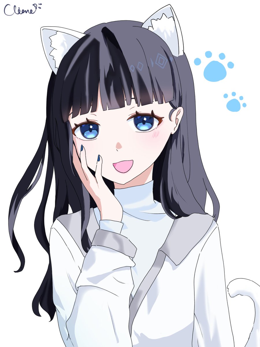 ニート部アート #50人イラフト 白猫うるんるー🐱