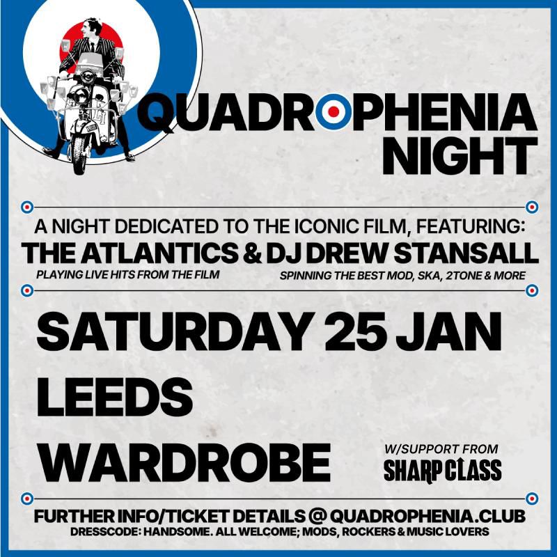 Quad79's tweet photo. Please share
Theme &amp; tribute to the iconic British mod subculture movie!
A great night out for anyone who loves the sounds/vibes/visuals of Iconic movie - all welcome mods, rockers and music lovers!
Dress code Handsome 🛵🇬🇧

TICKETS/INFO + more shows @ https://t.co/Qi6zQtbv1C https://t.co/7pk14pLyeq