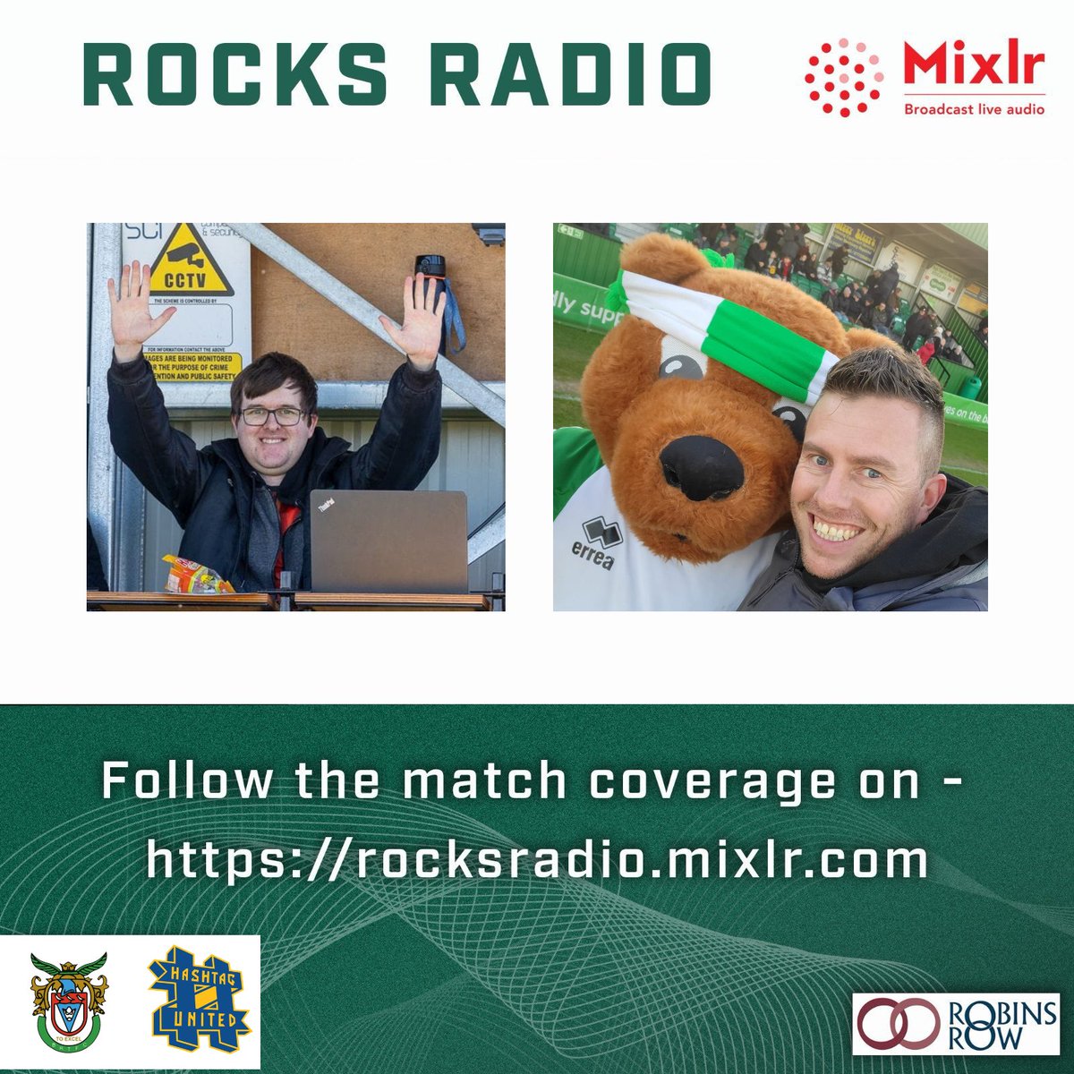 Join us today on Rocks Radio as we welcome <a href="/hashtagutd/">Hashtag United</a> to Nyewood Lane. 

Join <a href="/LiamGoodley/">Liam Goodley</a>, <a href="/Gupster81/">Ian_Guppy</a> and special guests from Chi Uni from 1445. 

Listen live at rocksradio.mixlr.com from 1445.

Come on you Rocks!!!