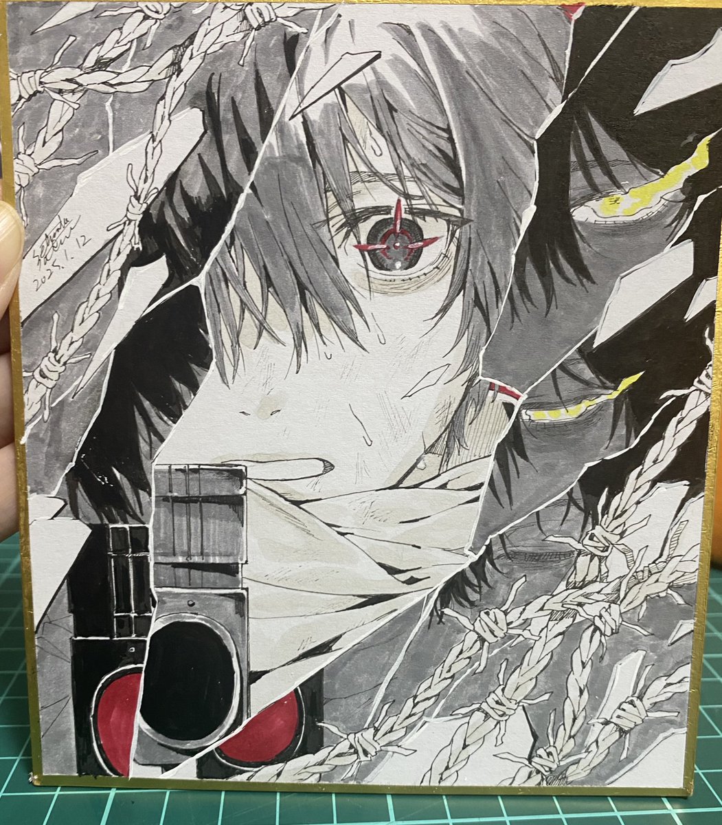 stm_o000's tweet image. そしてstmの色紙はこんな感じ！
どちらも当日頒布しますので、よければ見にきてね〜