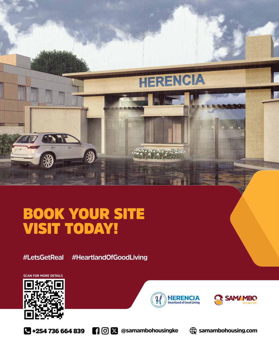 Discover the beauty of Herencia firsthand this weekend!
The site is open Everyday 10:00am-4:00pm
Bob Harris Road, Exit 16.
#HerenciaLiving #PropertyTours #samambohousing #nairobi #ThikaRoad #kiambu #RealEstate #investment #kenya <a href="/follower/">follower</a>
