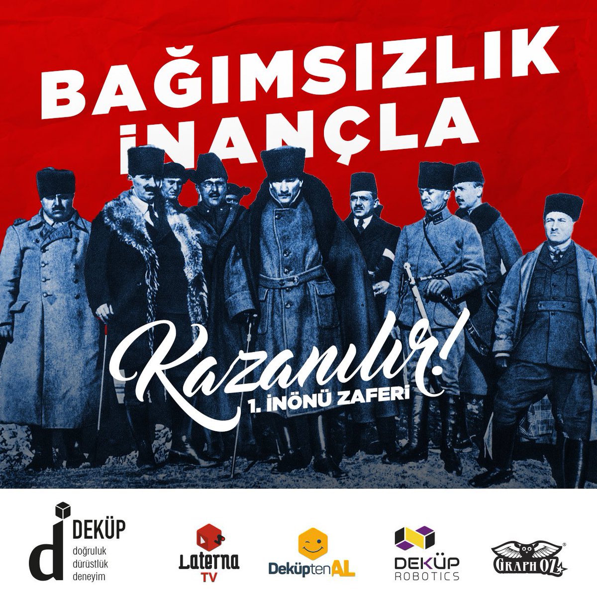 Bağımsızlık inançla kazanılır! 1. İnönü Zaferi, Türk milletinin azim ve kararlılıkla vatanını savunduğunun en güzel örneklerinden biridir.
Bugün, bu zaferi kazanan tüm kahramanları minnetle ve rahmetle anıyoruz. 🇹🇷
#KurtuluşSavaşı #1İnönüZaferi #TarihimizinKahramanları
