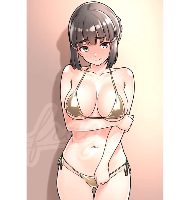 #おっぱいのでかい絵を描くのでフォローしてください #艦これ 金ビキニ妙高さん(◜ᴗ◝ ) 