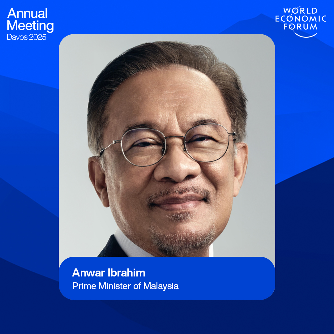 wef's tweet photo. .@anwaribrahim, Prime Minister of Malaysia, will join the @wef’s Annual Meeting 2025 in #Davos, Switzerland.

Find out more about #WEF25 here: https://t.co/n2NT9YyrLh https://t.co/3Gi3Zfcpfw