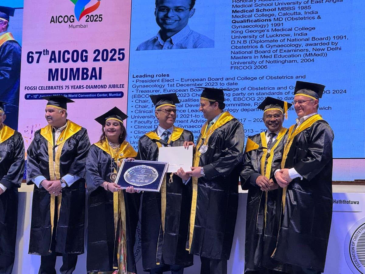 Humbled to receive Hon Fellowship of the of the Indian College of Obstetricians and Gynaecologist ICOG  at AICOG Mumbai