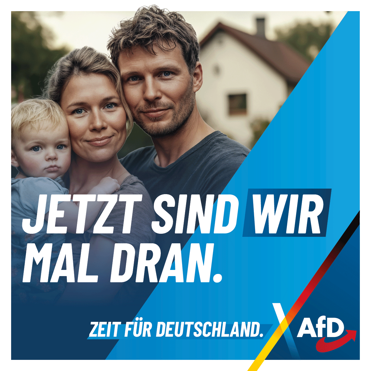 AfD's tweet image. JETZT SIND WIR MAL DRAN:
Während andere Länder ihre Bürger in den Mittelpunkt stellen, werden unsere Interessen von der Politik vernachlässigt. Es ist Zeit, dass die #Bürger Deutschlands wieder Priorität haben. Unsere Stimmen zählen, unser Wohlstand zählt, unsere Sicherheit