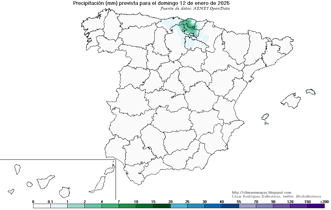 crballesteros's tweet photo. #ClimaEnMapas. Precipitación prevista para hoy y mañana, elaborada con la predicción horaria por municipios de #AemetOpenData
Más información en: https://t.co/Ybb01g4abA https://t.co/ZZMI87aeZP