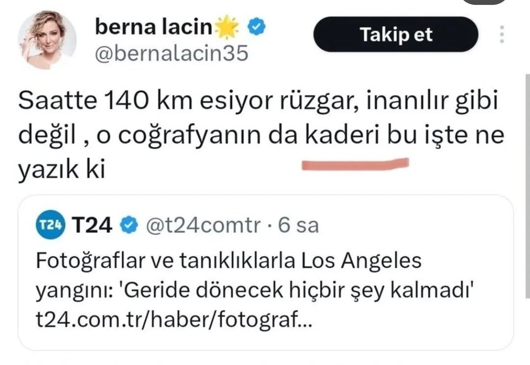 mehmetcakir_61's tweet photo. Türkiye'de deprem      /   ABD'de yangın 
olunca Berna👇    /        olunca Berna👇 https://t.co/aX18KmP1PR