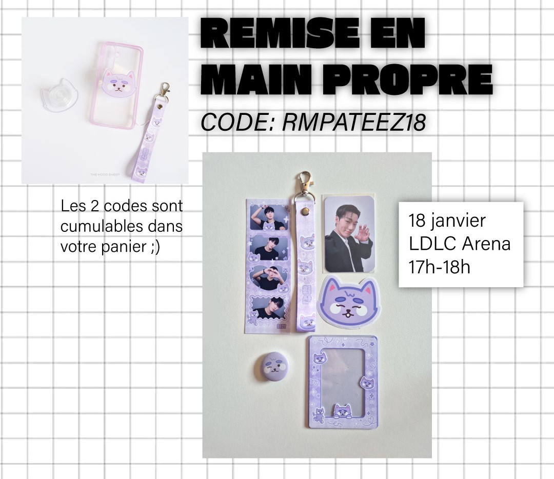 [ RT appréciés, merci ! 🙏 ]
20% de réduction sur les produits ATEEZ de ma boutique + possibilité de remise en main propre au concert de LYON samedi prochain (déjà ??😭)

#ateezinlyon #ateezinparis #ateezineurope #ateezinfrance #TowardsTheLight

⬇
