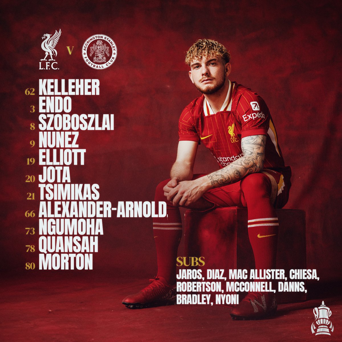 LFC's tweet photo. Team news is in ✊🔴 #LIVACC