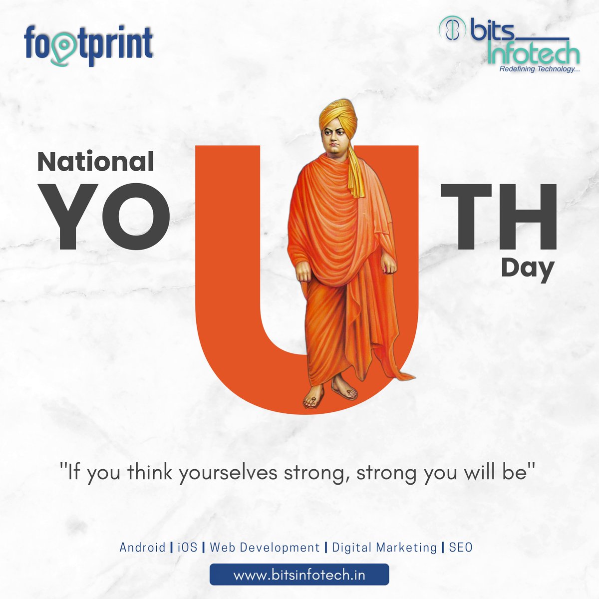 BitsInfotech's tweet photo. "If you think yourselves strong, strong you will be" National Youth Day 
.
Visit : https://t.co/YP3zTtUw9C | Email : sales@bitsinfotech.in
.
#NationalYouthDay#YouthDay2025#SwamiVivekanandaJayanti#InspiringYouth#YouthEmpowerment#CelebratingYouth#YouthForChange#YoungMinds https://t.co/VSaozdQbOH