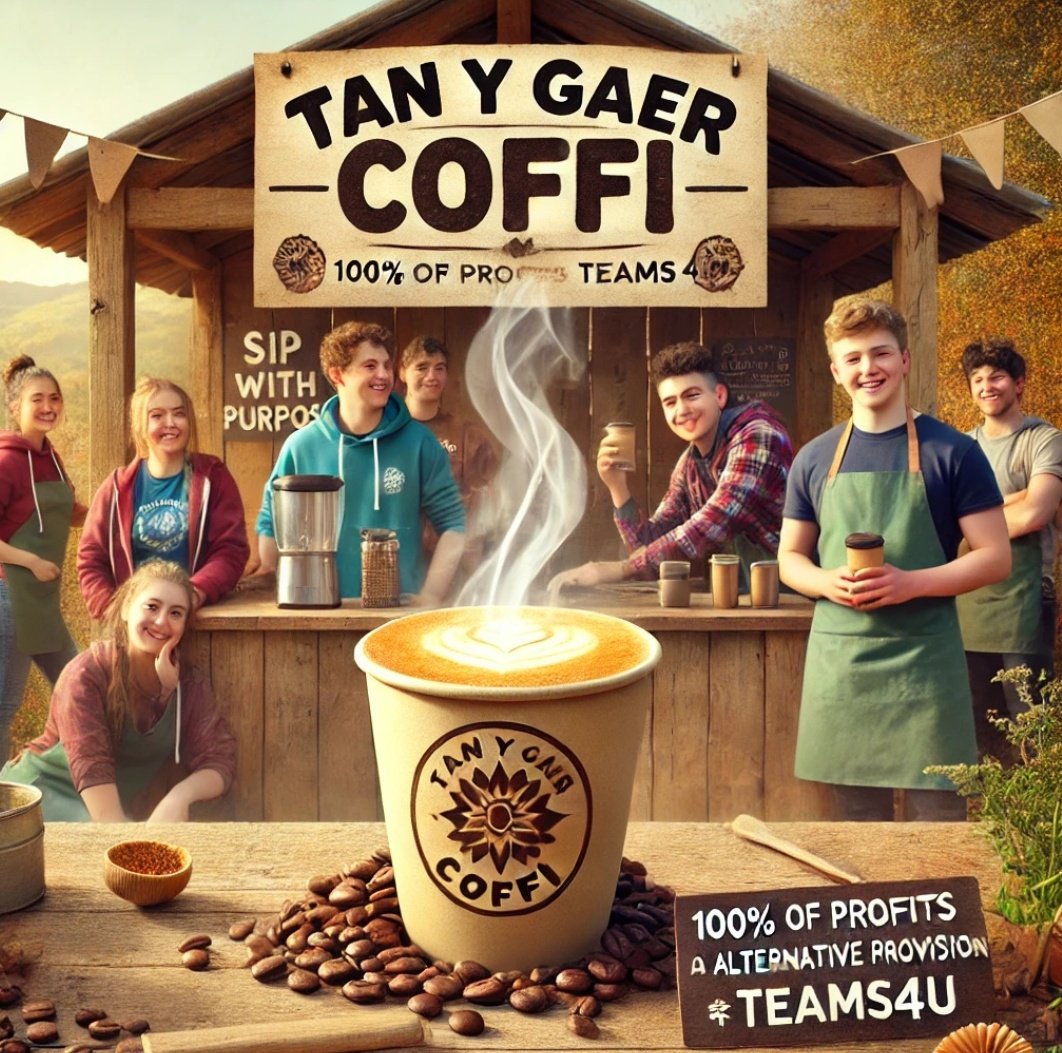 Start your morning right with a brew that makes a difference. Tan y Gaer Coffi is an enterprise run by young people in an alternative provision, building skills &amp; confidence. 100% of profits go to <a href="/teams4u/">Teams4u</a>. Support a cause, sip with purpose. hoffcoffi.com
