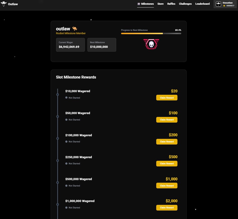outlaw's tweet photo. 🚨8 days left of this months $15,000 + $5,000 highest X leaderboard raffle! 30 winners of $500!

❗️See a highest x Multi you think you can beat? take advantage and snipe an extra $1000!

❗️Calender Rewards not your thing? No problem, ill DOUBLE your rank up, and pay it out in FULL for you.

❗️Been wagering on slots recently? Claim a Wager Milestone bonus!

It's never been a better time to join code: outlaw on #Roobet !

LIKE RT COMMENT USERNAME, GIVING 5 NEW OUTLAW USERS $100 EACH TO KICKSTART THERE ROOBET RUN!