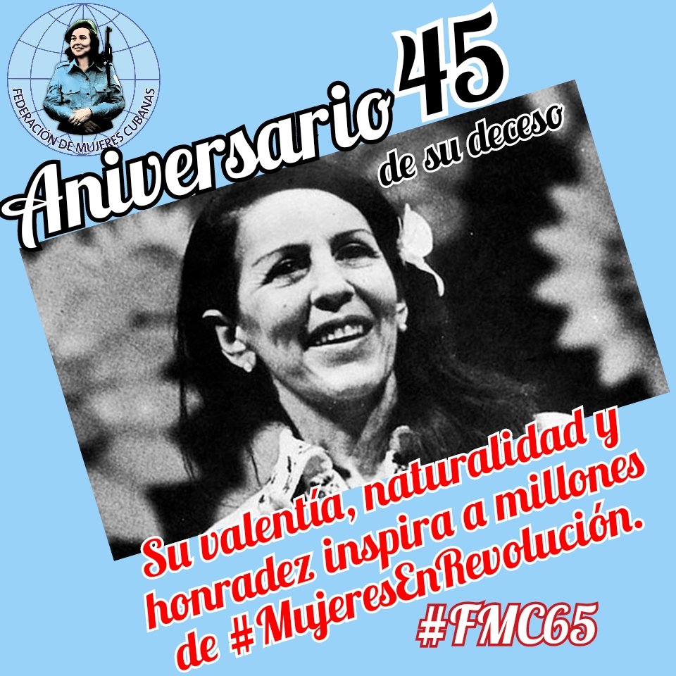 ✨Para rendir homenaje a #Celia, Heroína de la Sierra y el llano🇨🇺 convocamos  a participar en la tradicional peregrinación y acto en la Necrópolis de Colón, este 11 de enero, a las 8:30am. 
¡Te esperamos! ¡Súmate al 
#EjércitoDeCelias. 

 #TenemosMemoria  <a href="/TeresaBoue/">@SecGFMC</a> <a href="/DiazCanelB/">Miguel Díaz-Canel Bermúdez</a>