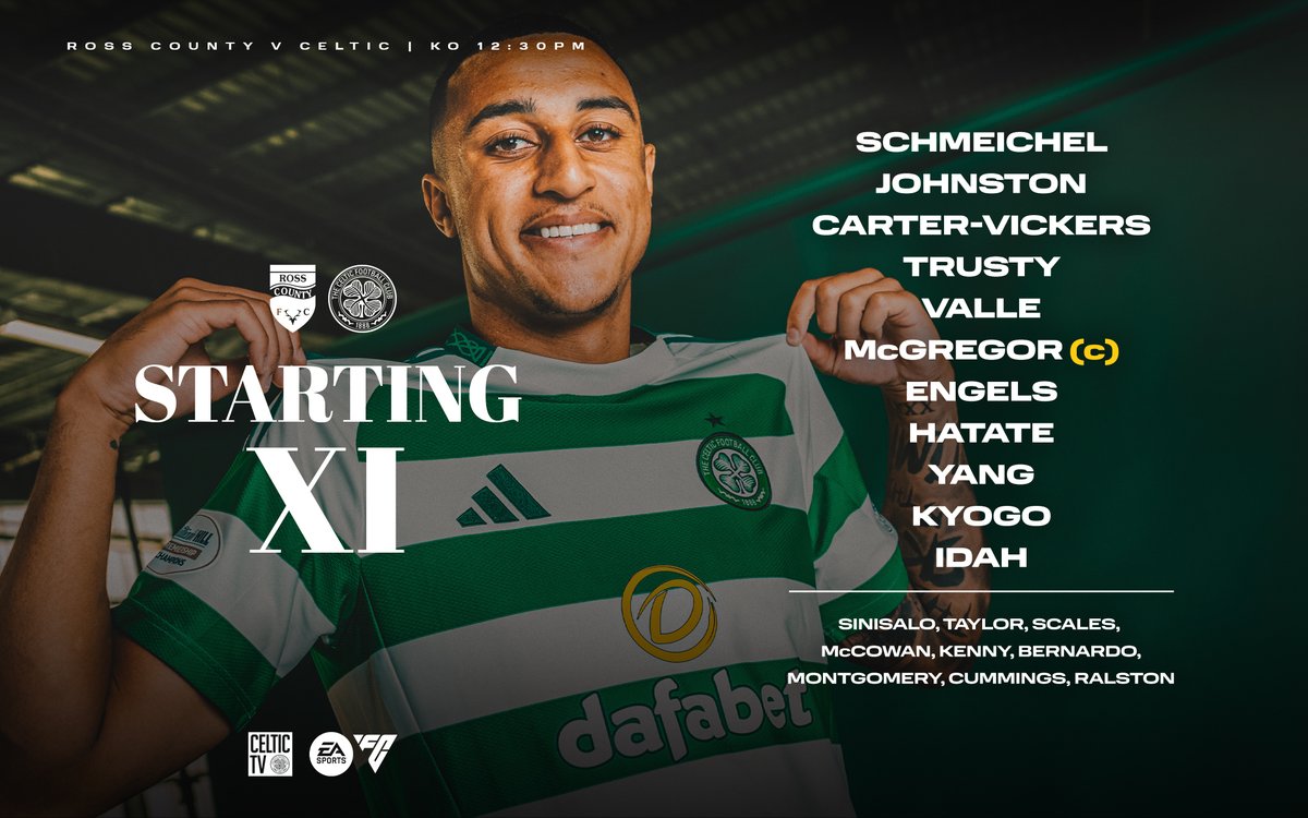 Here's how we line up away to Ross County ⤵📋

#ROSCEL | #CelticFC🍀