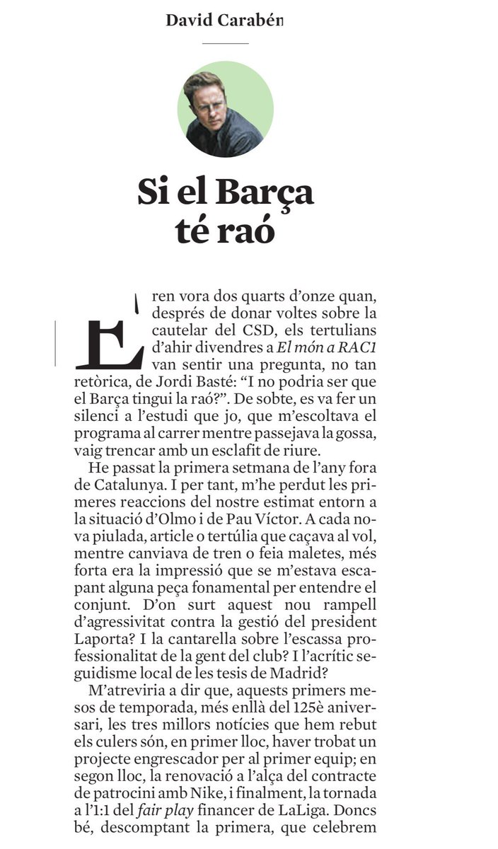 josepbobe's tweet photo. Impecable la columna de David Caraben @MishimaBCN a La Vanguardia https://t.co/4Ca9YBxhpe